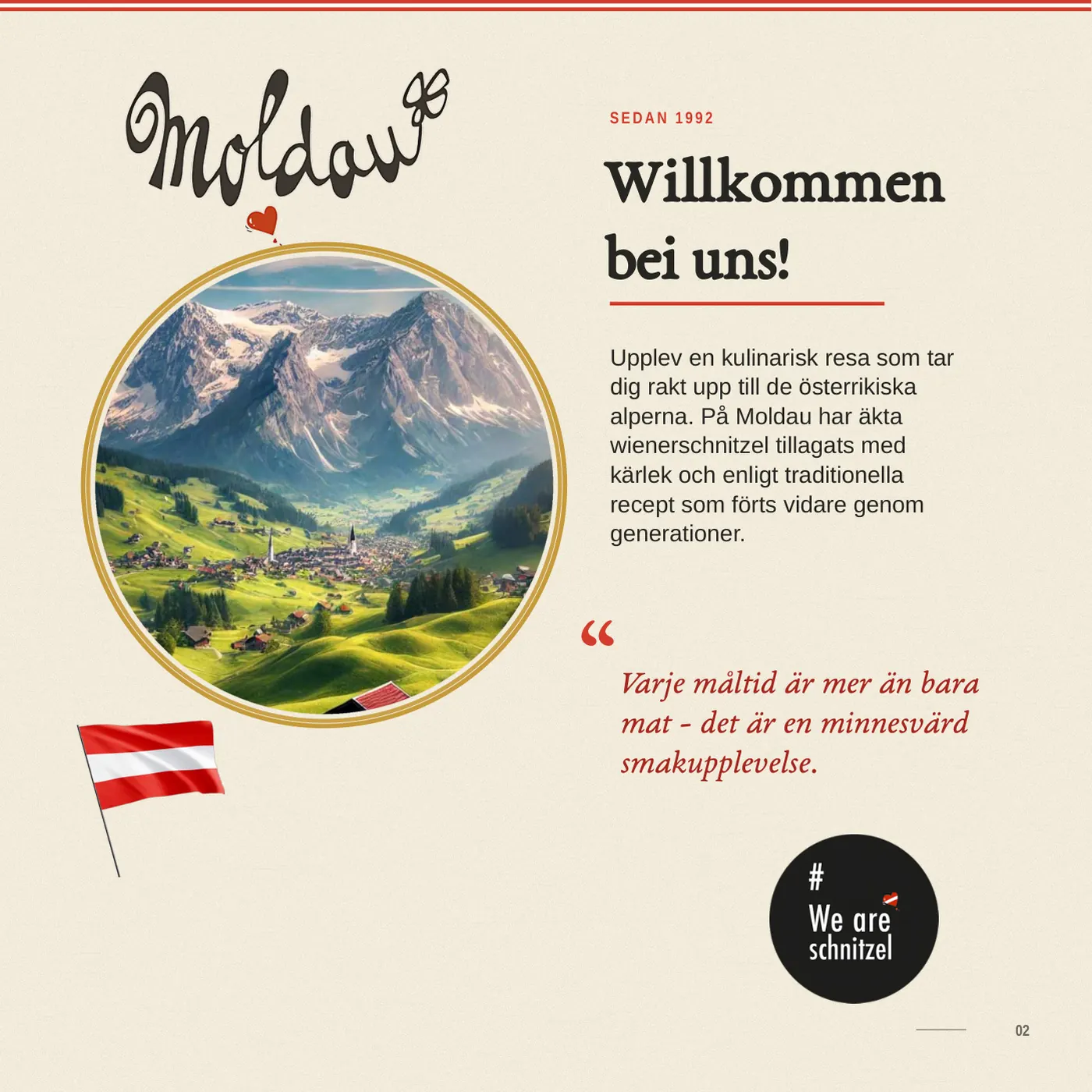 Sida 2 ur Moldaus minnesbok: Willkommen bei uns!