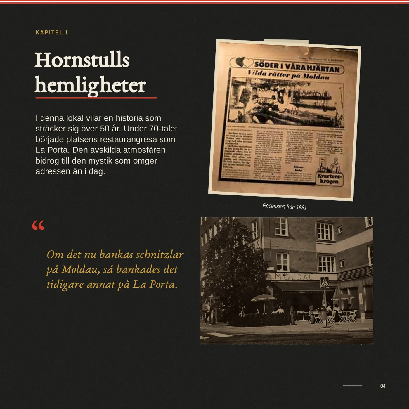 Sida 4 ur Moldaus minnesbok: Hornstulls hemligheter