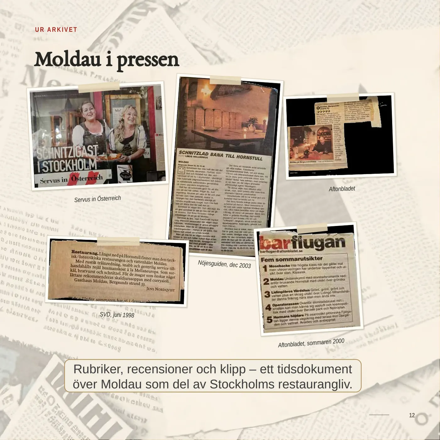 Sida 12 ur Moldaus minnesbok: Moldau i pressen