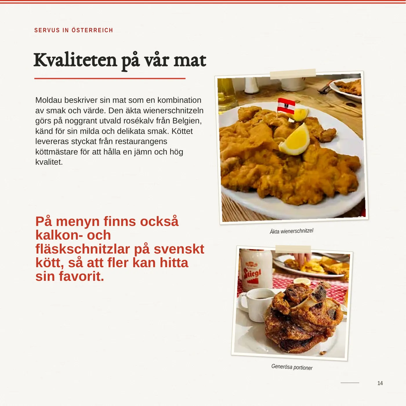Sida 14 ur Moldaus minnesbok: Kvaliteten på vår mat