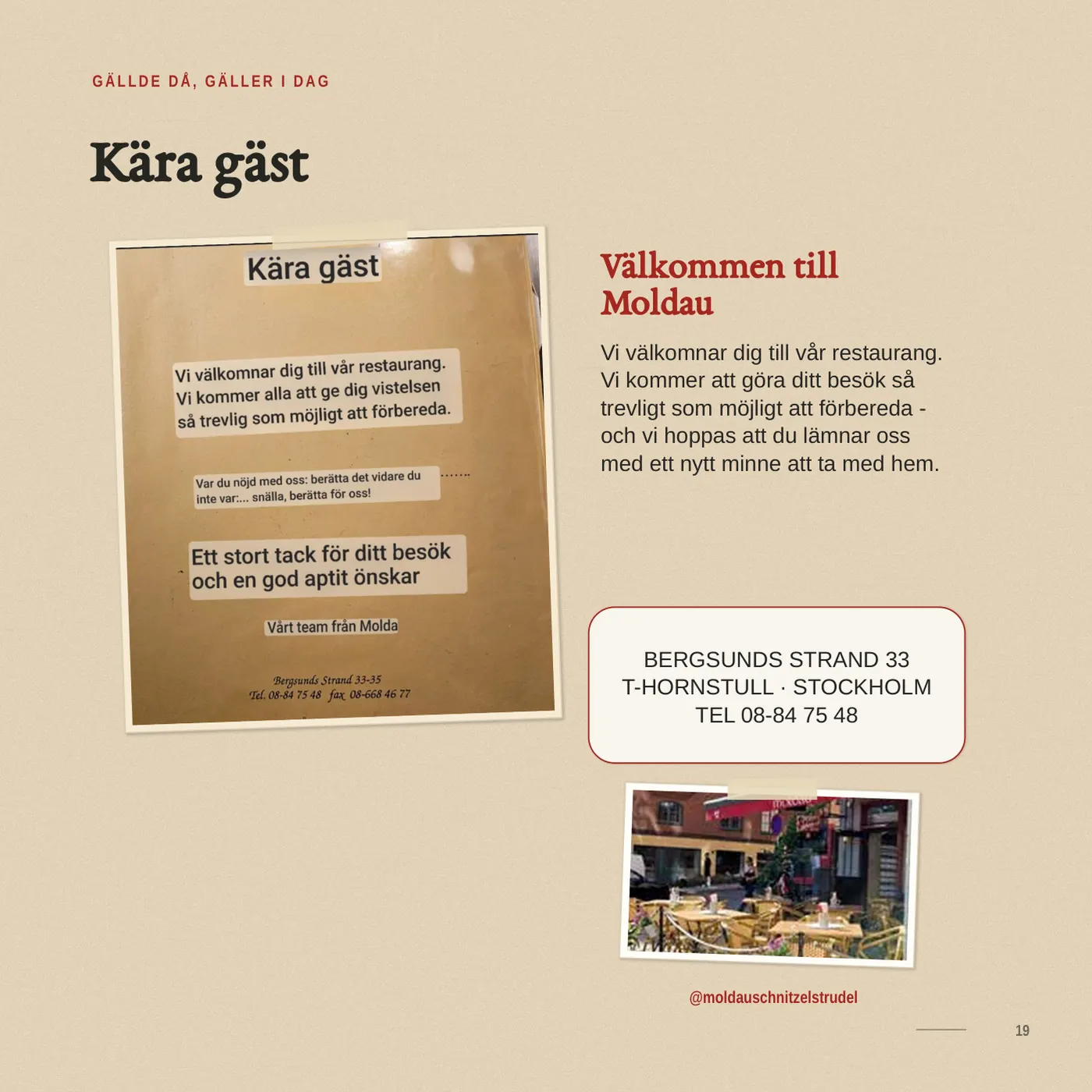 Sida 19 ur Moldaus minnesbok: Kära gäst